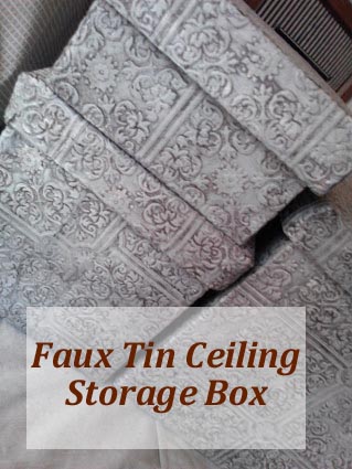 Faux Tin Ceiling Storage Box with Lid