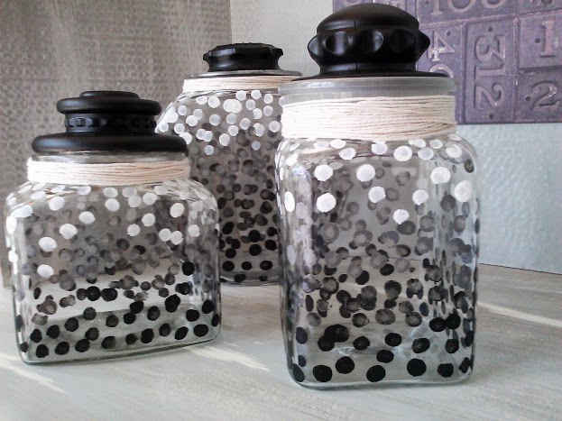 Ombre-dot-glass-canister-set