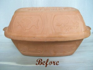 Clay pot roaster original-before