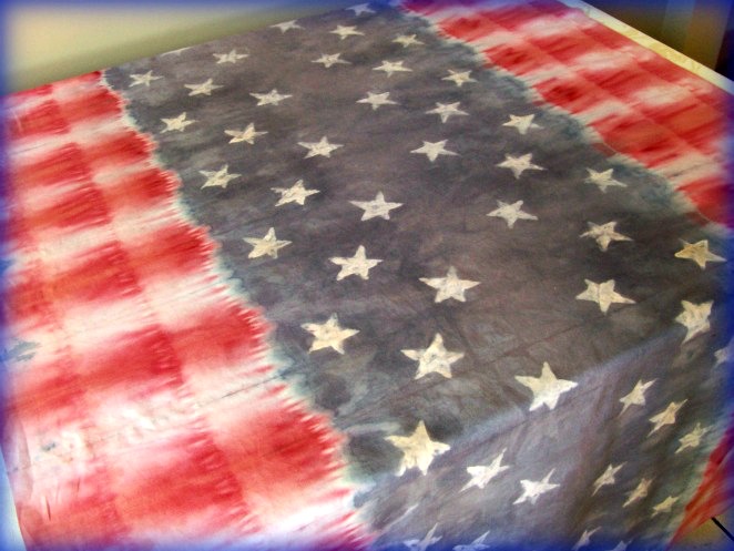 Stars and Stripes Batik and Tie Dye Table Cloth