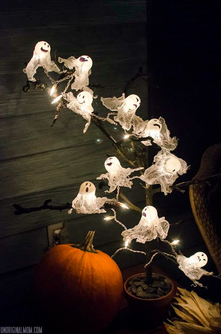 Ping pong ball ghost lights - Ginger Snap Crafts