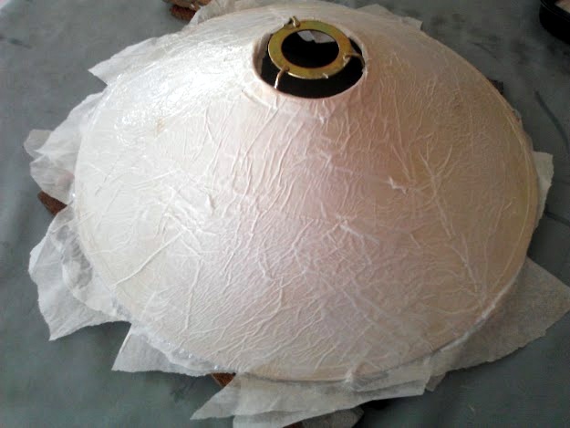 cowhide lampshade apply tissue paper to lamp shade