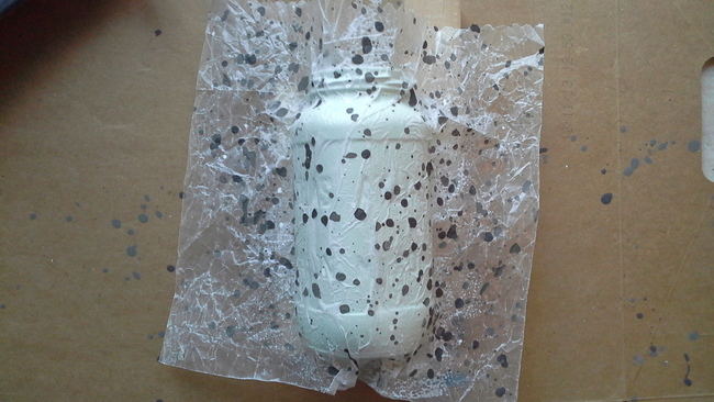 how to make speckled egg texture on mason jars-StowandTellU