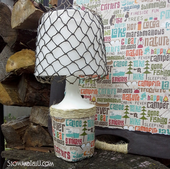 decoupaged-camping-themed-camping-lamp